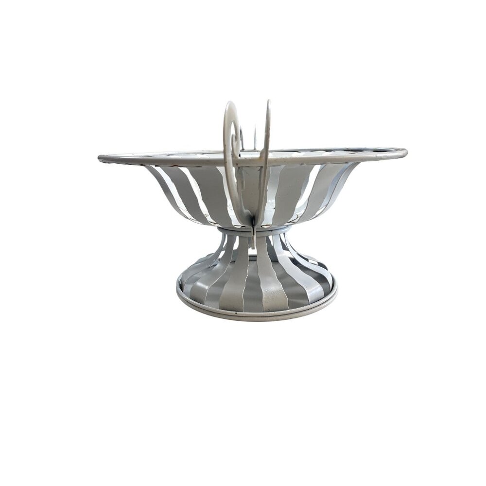 Decorative White Metal Fruit Bowl Urn - Picture 3 of 8